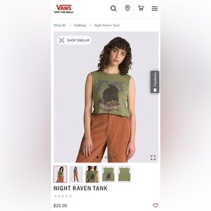 New! Vans NIGHT RAVEN TANK size small